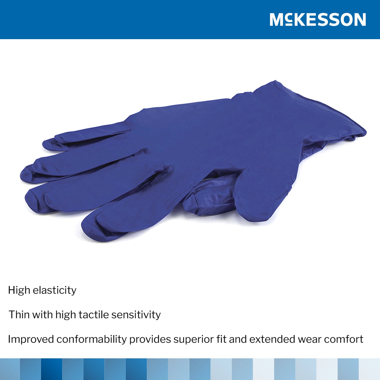 Exam Glove McKesson Confiderm® 3.0 Small NonSterile Nitrile Standard Cuff Length Textured Fingertips Blue Chemo Tested / Fentanyl Tested - BeHope