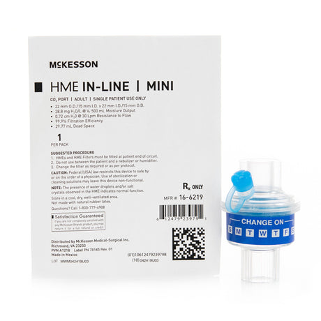 Heat and Moisture Exchanger McKesson 28.8 mg H₂O/L @ VT 500 mL 0.72 cm H₂O @ 30 LPM - BeHope