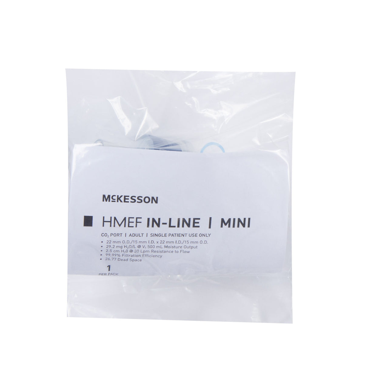 Heat and Moisture Exchanger with Filter McKesson 29.2 mg H₂O/L @ VT 500 mL 2.5 cm H₂O @ 30 LPM - BeHope