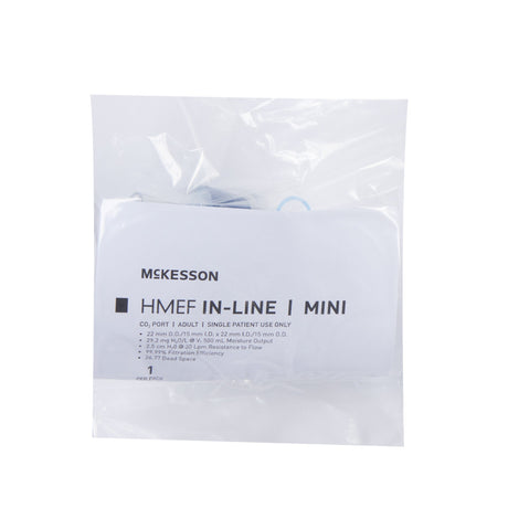 Heat and Moisture Exchanger with Filter McKesson 29.2 mg H₂O/L @ VT 500 mL 2.5 cm H₂O @ 30 LPM - BeHope