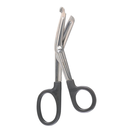 Bandage and Utility Scissors McKesson Argent™ 6-1/2 Inch Length OR / Surgical Grade German Stainless Steel / Plastic NonSterile Black Finger Ring Handle Angled Blunt Tip / Blunt Tip - BeHope