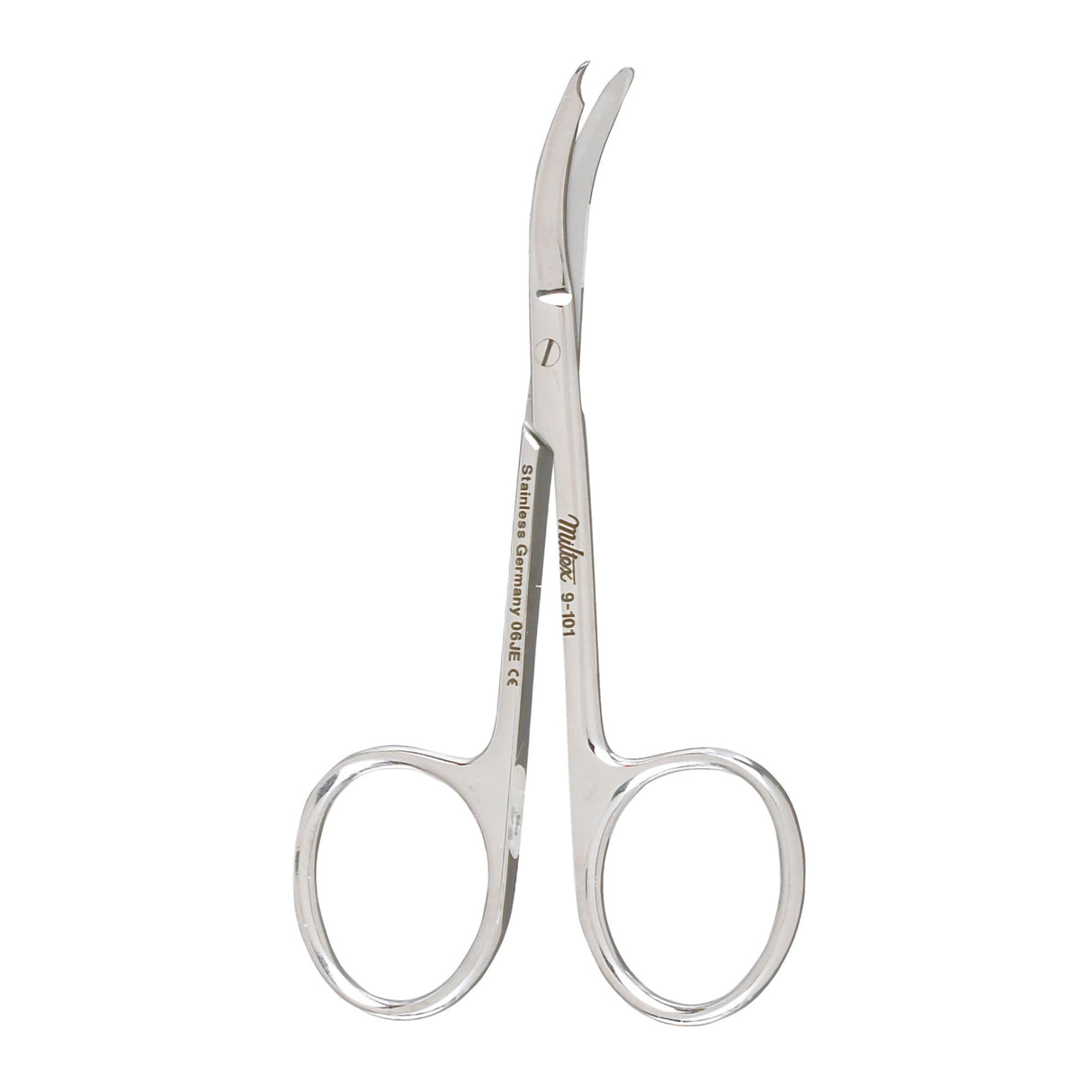 Stitch Scissors McKesson Argent™ 3-1/2 Inch Length OR / Surgical Grade German Stainless Steel NonSterile Finger Ring Handle Curved, Shortbent Blunt Tip / Blunt Tip - BeHope