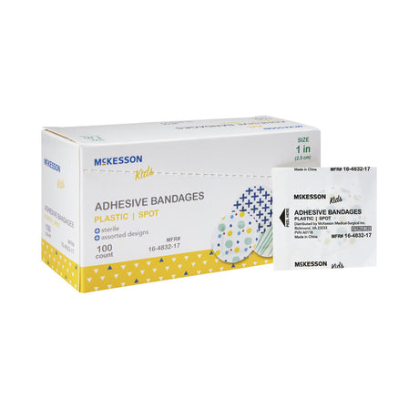 Adhesive Spot Bandage Mckesson Kids™ Fun Design Breathable Plastic - BeHope