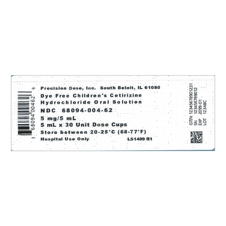 Cetirizine HCl Solution 5 mL - BeHope