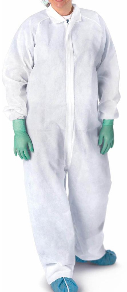 Coverall Large White Disposable NonSterile - BeHope