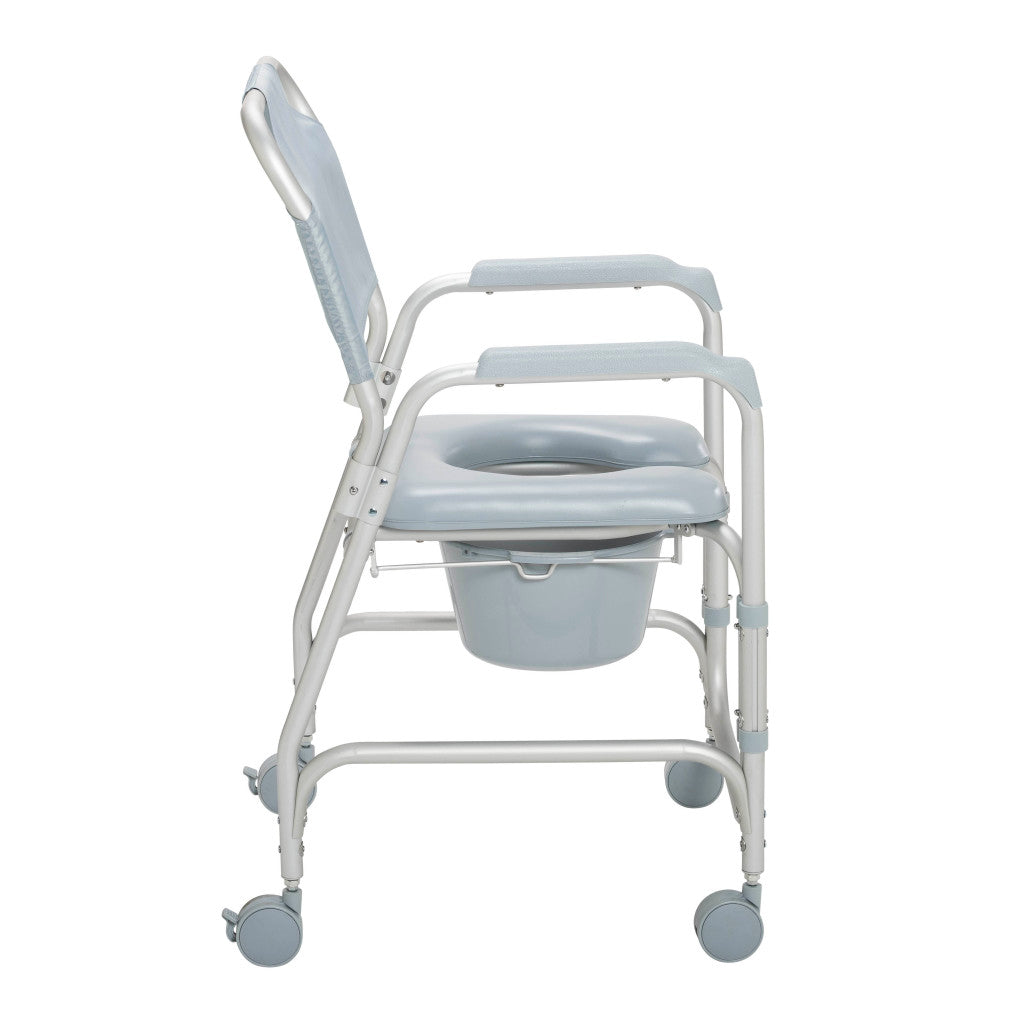 Aluminum Shower Chair And Commode With Casters - BeHope