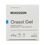 Oral Pain Relief McKesson 20% Strength Benzocaine Oral Gel 0.75 Gram - BeHope