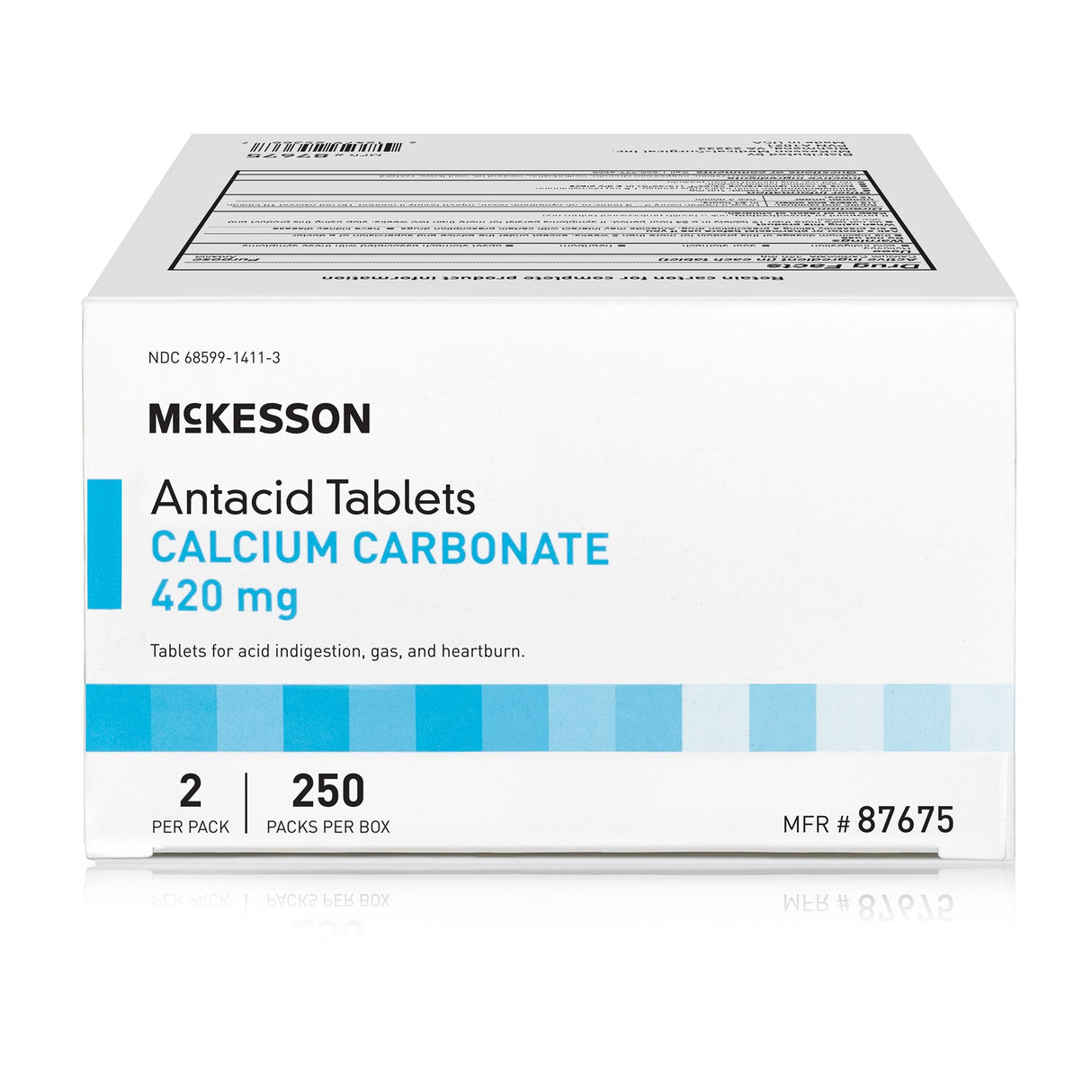 Antacid McKesson Brand 420 mg Strength Tablet 250 Packets per Box, 2 Tablets per Packet - BeHope