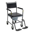 Upholstered Drop Arm Wheeled Commode -BeHope