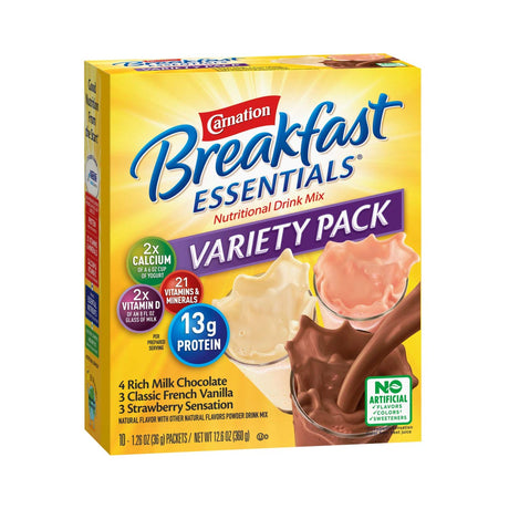 Oral Supplement Carnation Breakfast Essentials® Rich Milk Chocolate / Classic French Vanilla / Strawberry Sensation Flavor Powder 1.26 oz. Individual Packet - BeHope