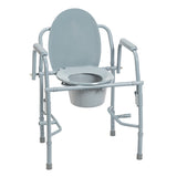 Deluxe Steel Drop Arm Commode - BeHope