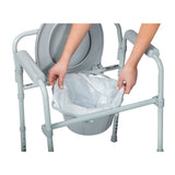 Folding Steel Commode Combo With Absorbent Commode Liners - BeHope