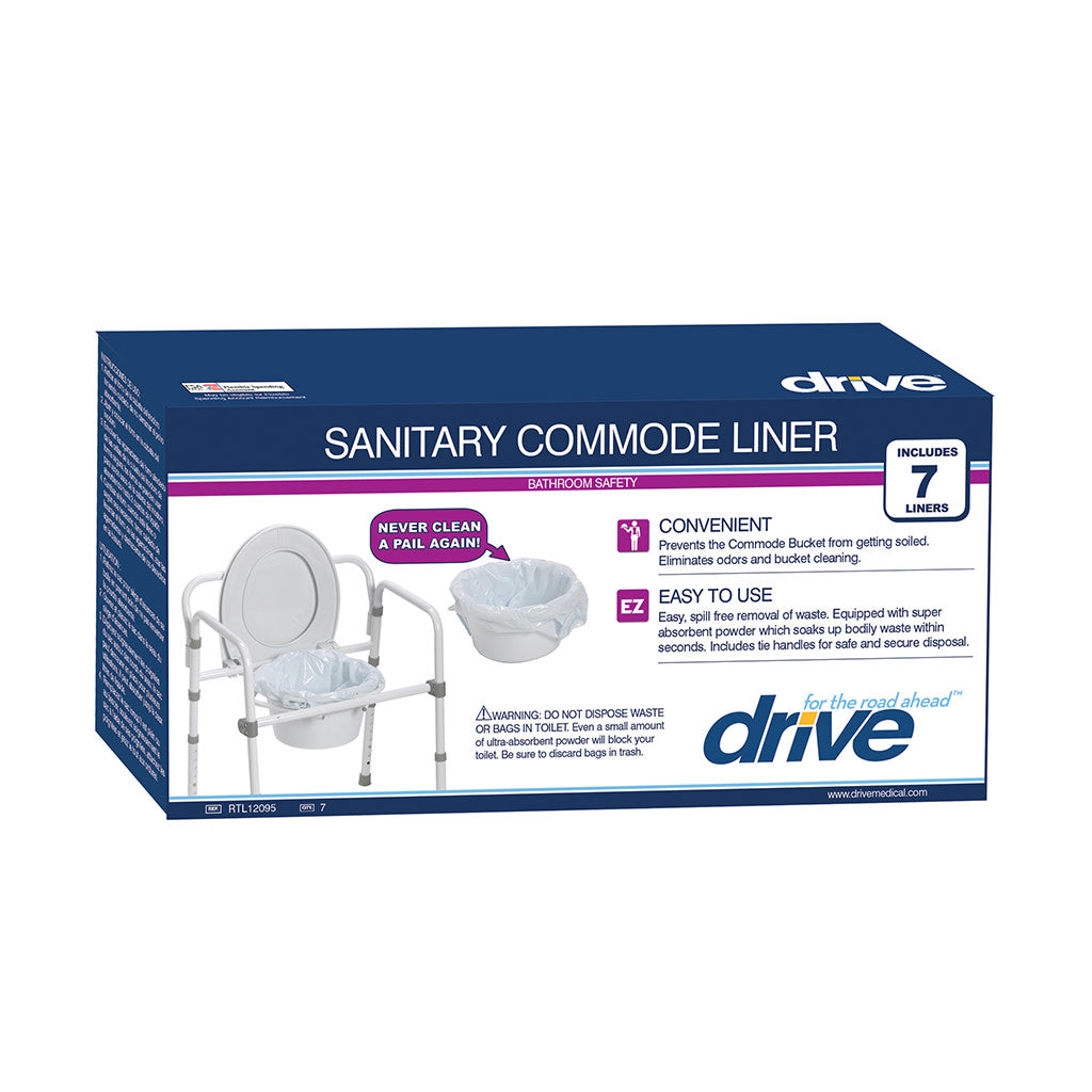 Folding Steel Commode Combo With Absorbent Commode Liners - BeHope
