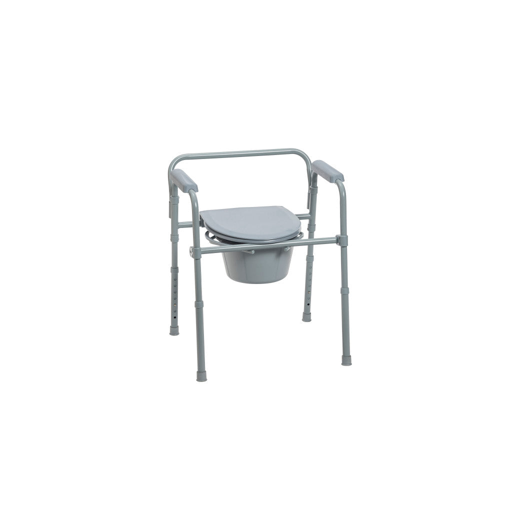 Folding Steel Commode Combo With Absorbent Commode Liners - BeHope
