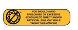 Pre-Printed Label Apothecary Products® Auxiliary Label Yellow Paper You Should Avoid Prolonged Or Excessive Exposure To Direct And/Or Artificial Sunlight While Taking This Medication Black Safety and Instructional 3/8 X 1-9/16 Inch - BeHope