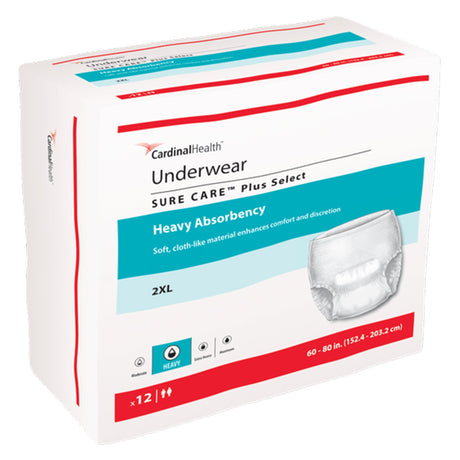 Absorbent Underwear Sure Care™ Plus Select Pull On with Tear Away Seams Adult 2X-Large Unisex Disposable Heavy Absorbency - BeHope