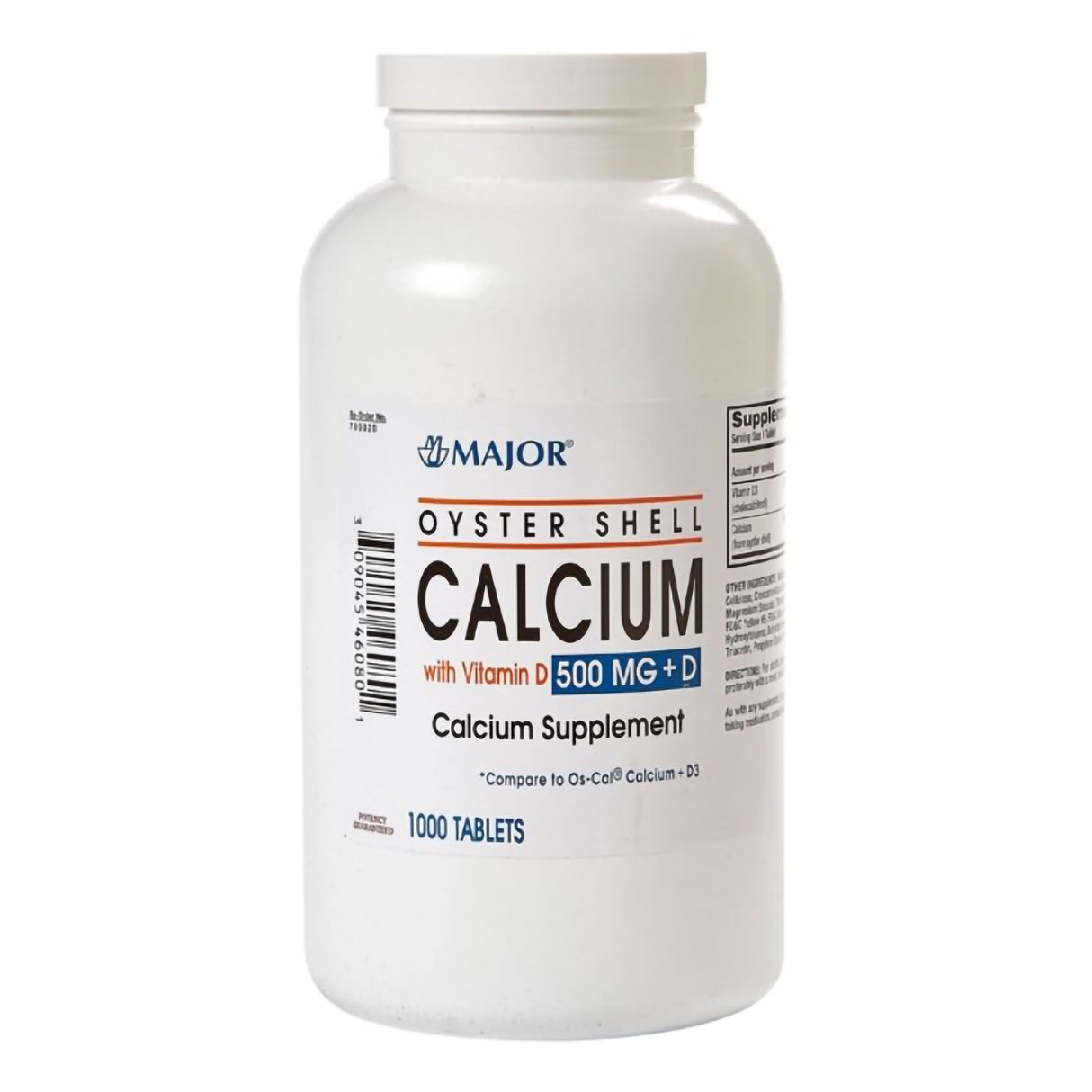 Joint Health Supplement Major® Calcium / Vitamin D 500 mg - 200 IU Strength Tablet 150 per Bottle - BeHope