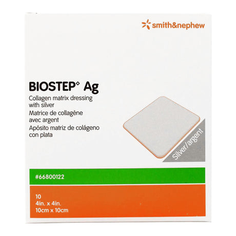 Silver Collagen Dressing Biostepâ„¢ Ag 4 X 4 Inch Square Sterile - BeHope