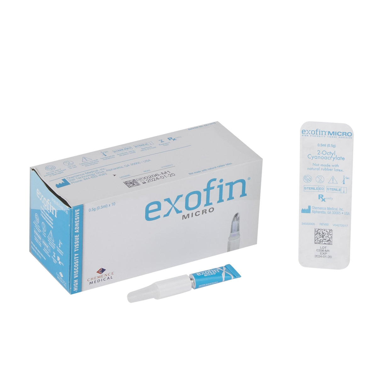 Skin Adhesive Exofin® 0.5 mL High Viscosity Precision Applicator Tip 2-Octyl Cyanoacrylate - BeHope