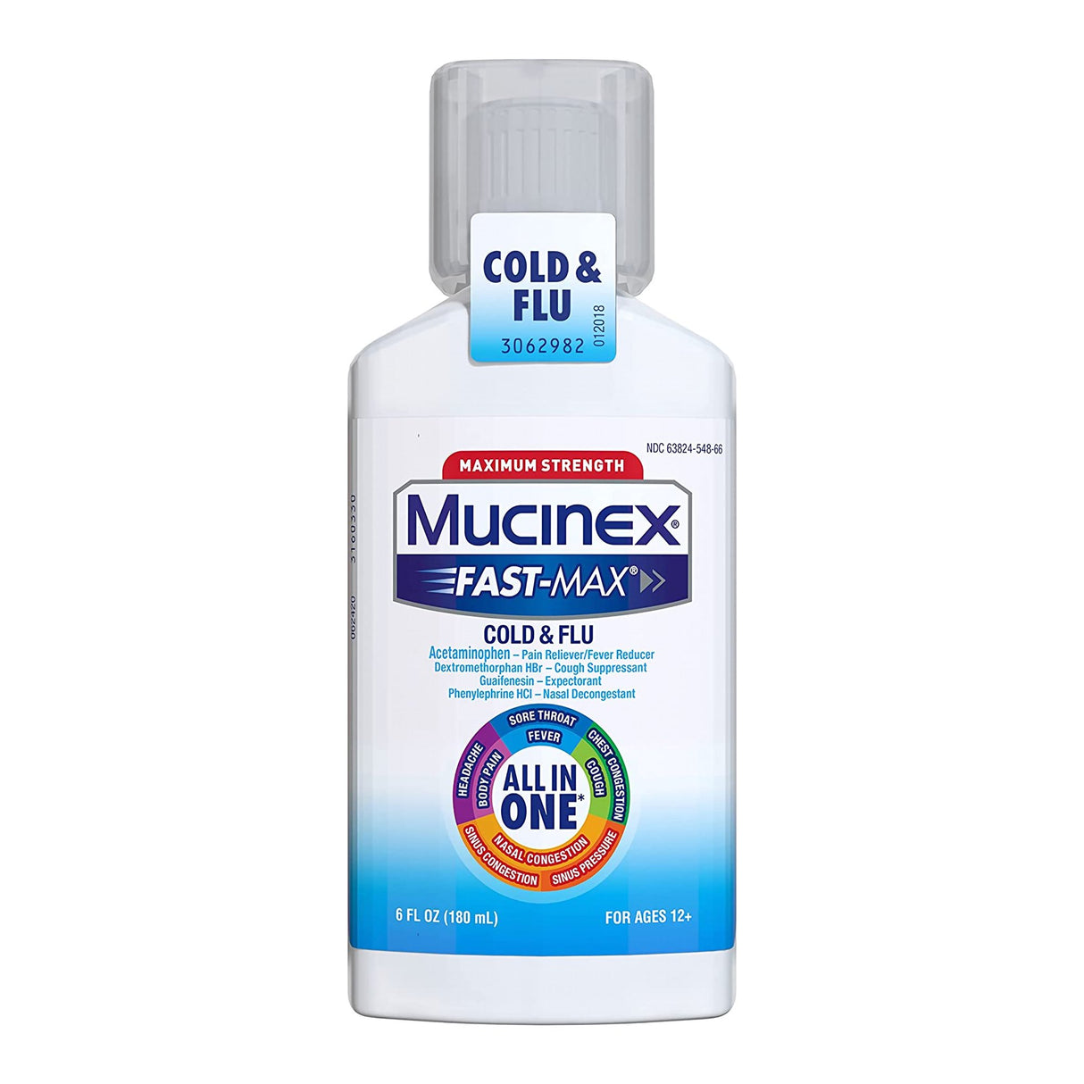 Cold and Cough Relief Mucinex® Fast-Max™ Cold & Flu 650 mg - 20 mg - 400 mg - 10 mg / 20 mL Strength Liquid 6 oz. - BeHope