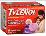 Children's Pain Relief Children's Tylenol® 160 mg Strength Acetaminophen Chewable Tablet 24 per Box - BeHope