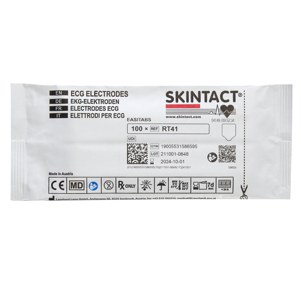 ECG Resting Electrodes Skin Tact™ Tab Connector Solid Gel for Diagnostics - BeHope