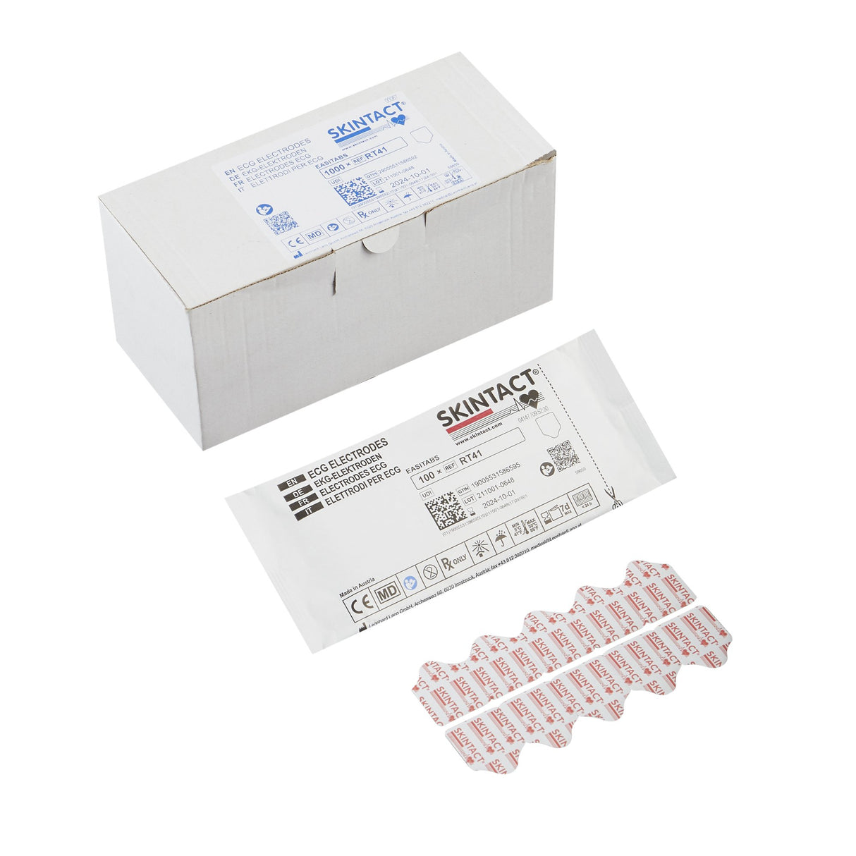 ECG Resting Electrodes Skin Tact™ Tab Connector Solid Gel for Diagnostics - BeHope
