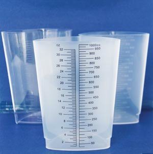 Graduated Triangular Polypropylene Container with Patient Info Window - BeHope