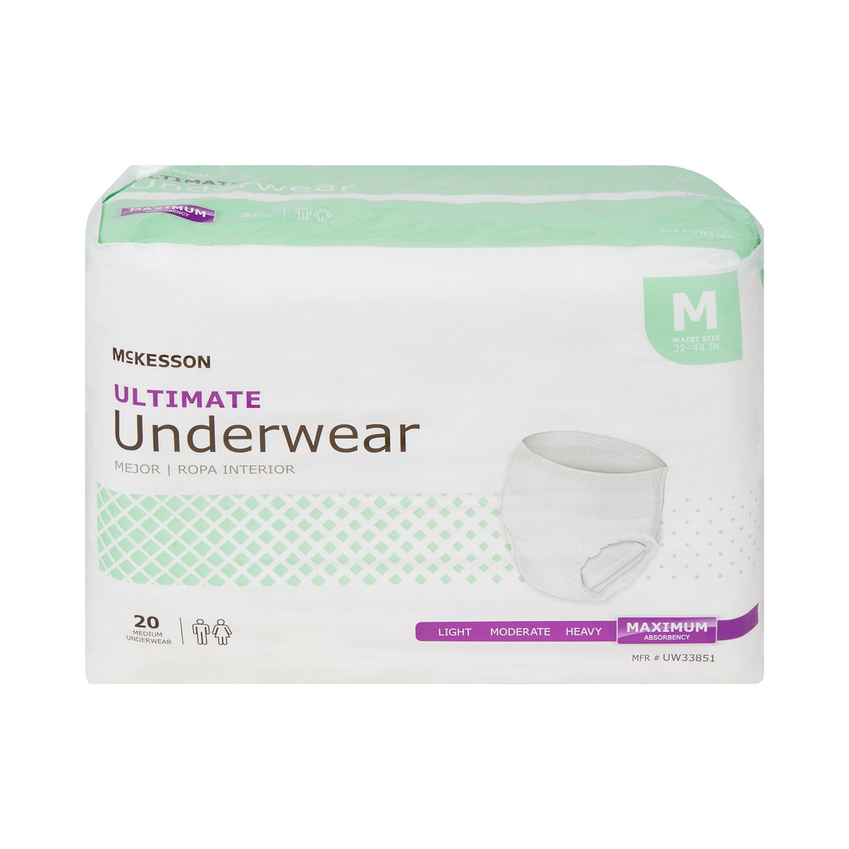 Absorbent Underwear McKesson Pull On with Tear Away Seams Adult Medium Unisex Disposable Heavy Absorbency - BeHope