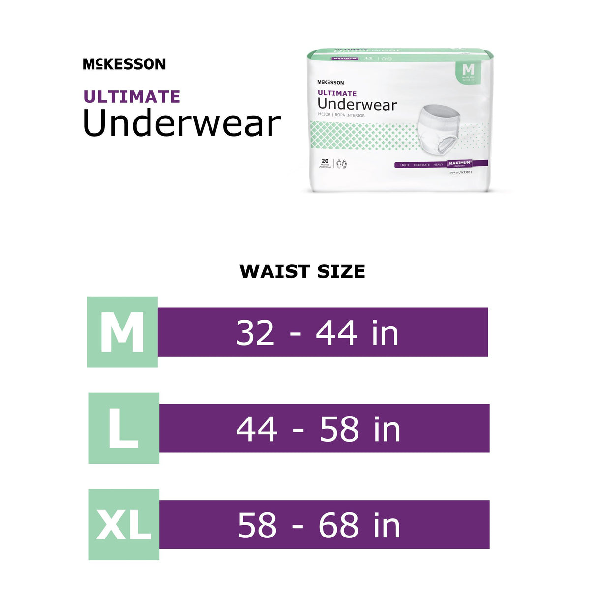 Absorbent Underwear McKesson Pull On with Tear Away Seams Adult Large Unisex Disposable Heavy Absorbency - BeHope