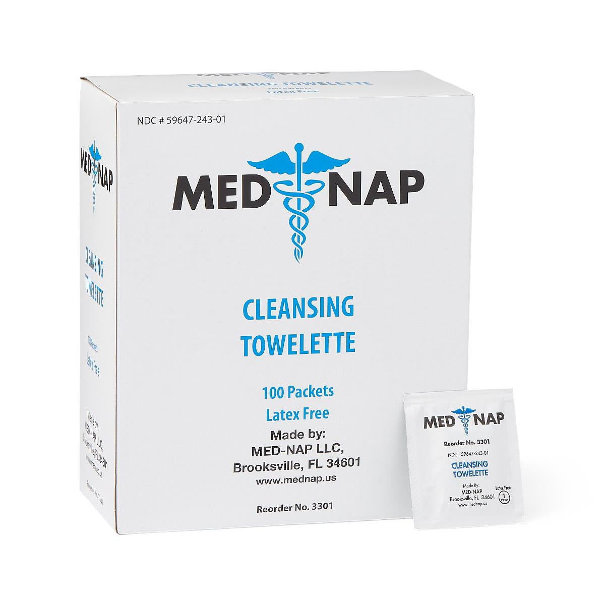 Antiseptic Skin Towelette Med Nap Individual Packet Alcohol Scent 100 Count - BeHope