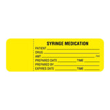 Pre-Printed Label UAL™ Anesthesia Label Yellow Paper Syringe Medication Patient_Drug_Amt_ Black Syringe Label 1 X 3 Inch - BeHope
