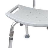 McKesson Aluminum Bath Bench Removable Backrest Without Arms - BeHope