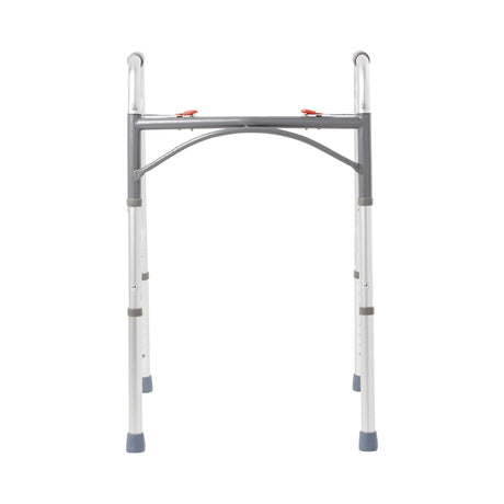 Dual Release Folding Walker Adjustable Height McKesson Aluminum Frame 350 lbs. Weight Capacity 32 to 39 Inch Height - BeHope