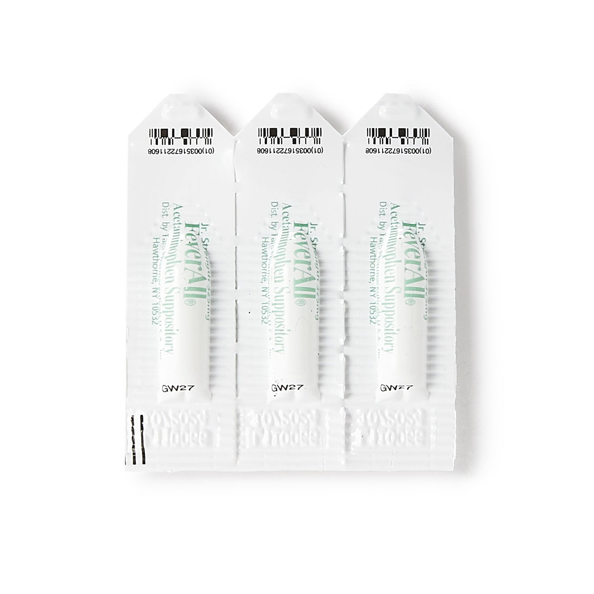 Pain Relief FeverAll® 325 mg Strength Acetaminophen Rectal Suppository 6 per Box - BeHope