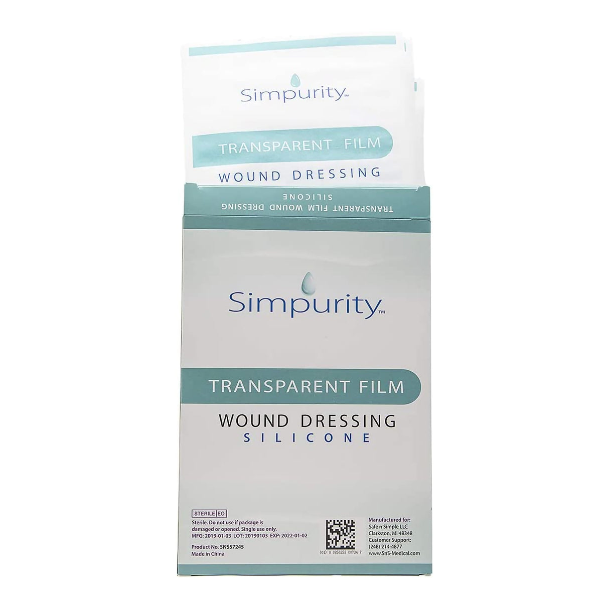 Transparent Film Dressing Simpurityâ„¢ 4 X 5 Inch Without Delivery Method Rectangle Sterile - BeHope