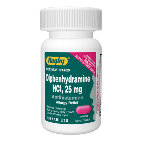 Diphenhydramine HCl 25 mg Tablet 100 Tablets - BeHope