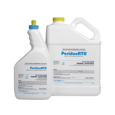 Surface Disinfectant Cleaner PeridoxRTU® Sporicidal Peroxide Based Manual Pour Liquid 32 oz. Bottle Vinegar Scent Sterile - BeHope
