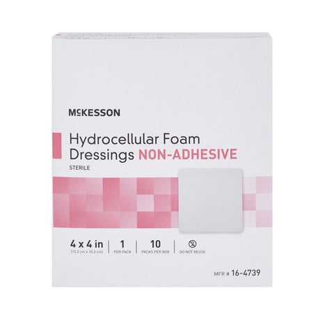 Foam Dressing McKesson 4 X 4 Inch Without Border Film Backing Nonadhesive Square Sterile - BeHope