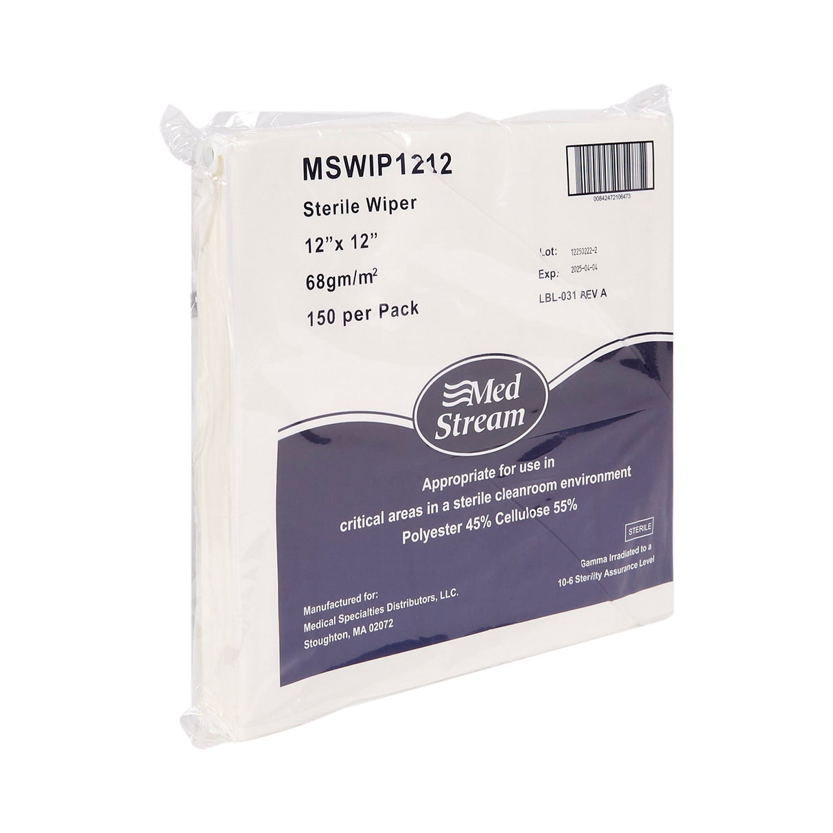 Cleanroom Wipe McKesson 150 Count Bag 12 X 12 Inch Sterile Disposable - BeHope
