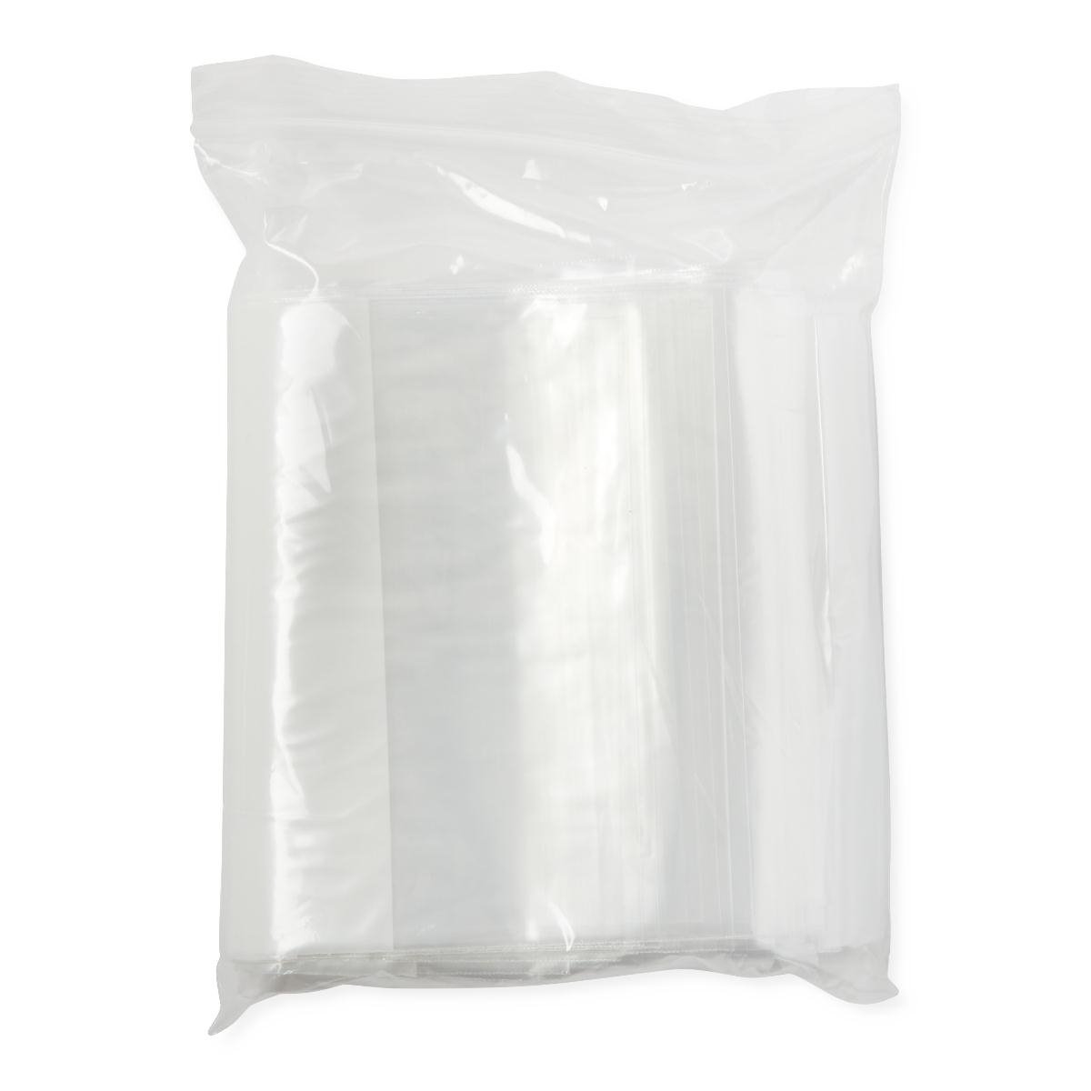 Reclosable Bag Medline 6 X 9 Inch Plastic Clear / White Block Zipper Closure - BeHope