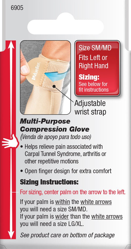 Compression Glove Mueller® for Carpal Tunnel, Arthritis, Weak Hands - BeHope