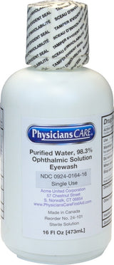 Eyewash Solution The Safety Zone® Eye Cup, Buffered Solution 16 oz. Bottle - BeHope