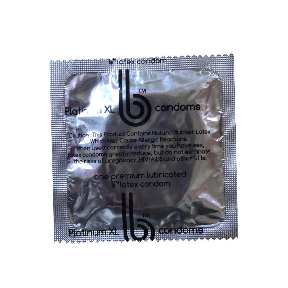 Condom Platinum XL b® Lubricated Large 1,000 per Case - BeHope