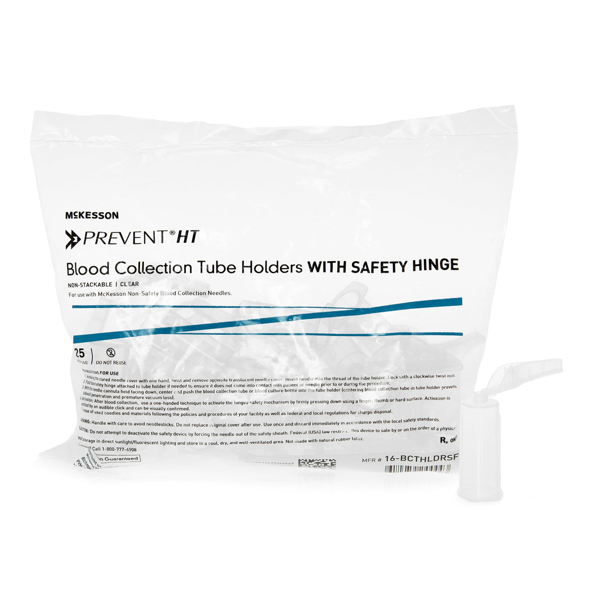 Safety Blood Collection Tube Holder Mckesson Prevent® Ht with Safety Hinge - BeHope