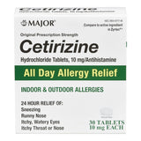 Major® Cetirizine HCl 10 mg Tablet 30 Tablets - BeHope