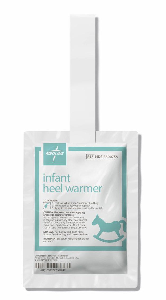 Instant Infant Heel Warmer Medline Heel One Size Fits Most Plastic Cover / Gel Disposable - BeHope