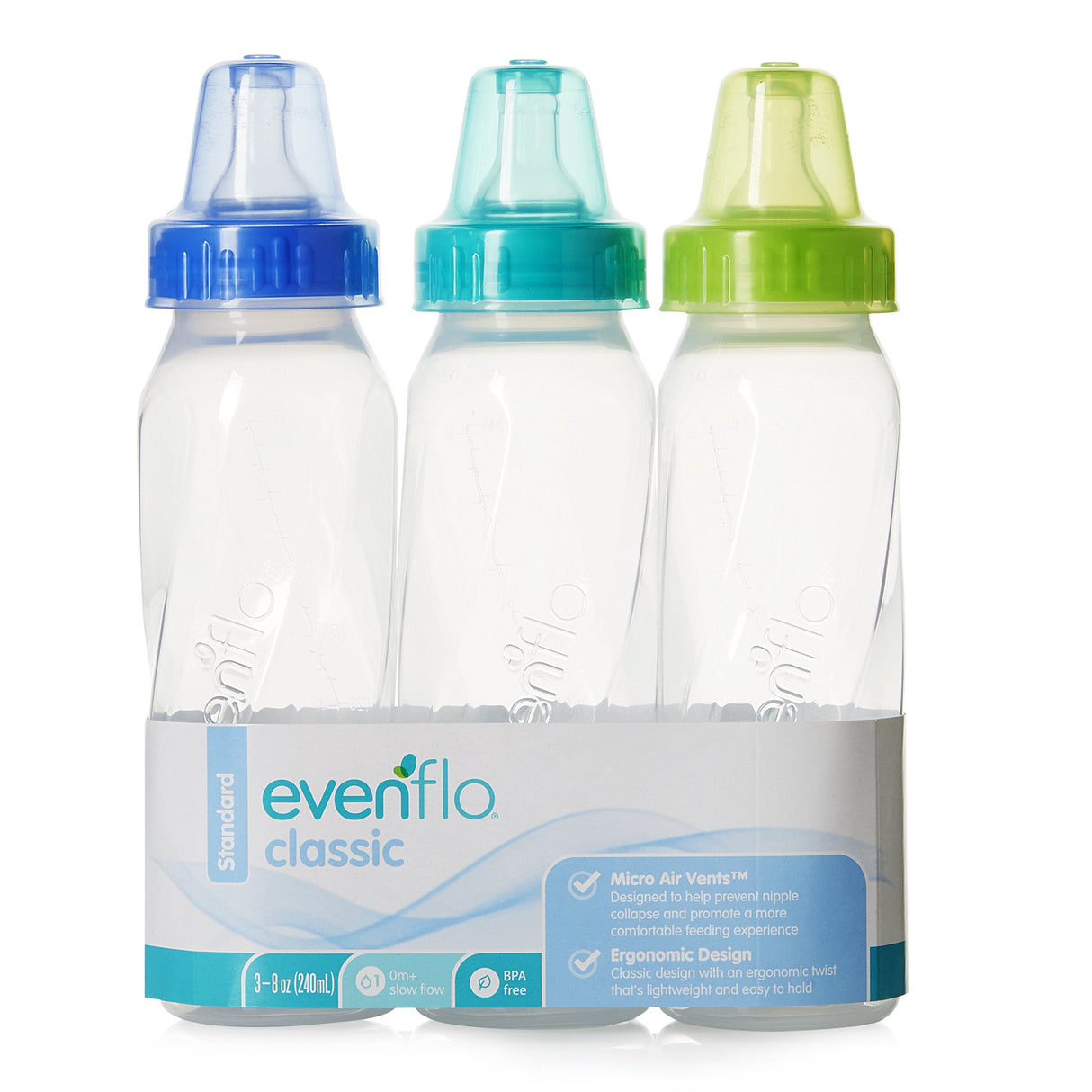 Baby Bottle Evenflo Classic Ergonomic with Slow Flow Nipple - BeHope