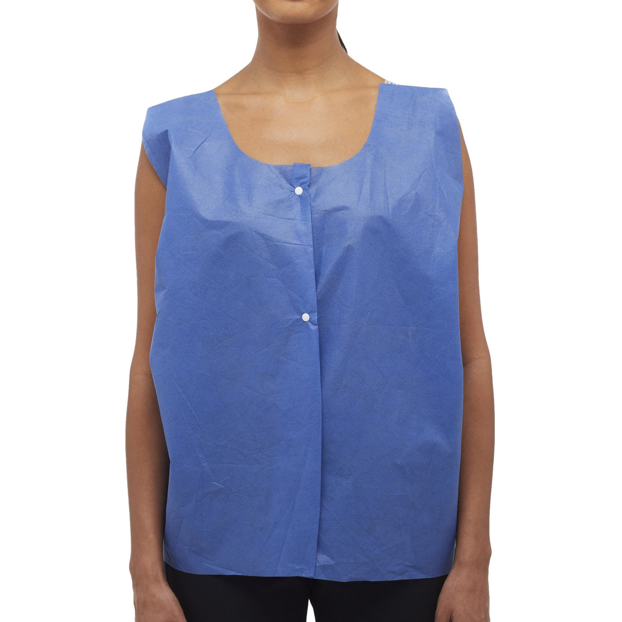 Exam Vest McKesson Blue One Size Fits Most Front Opening Snap Closure Unisex Disposable - BeHope