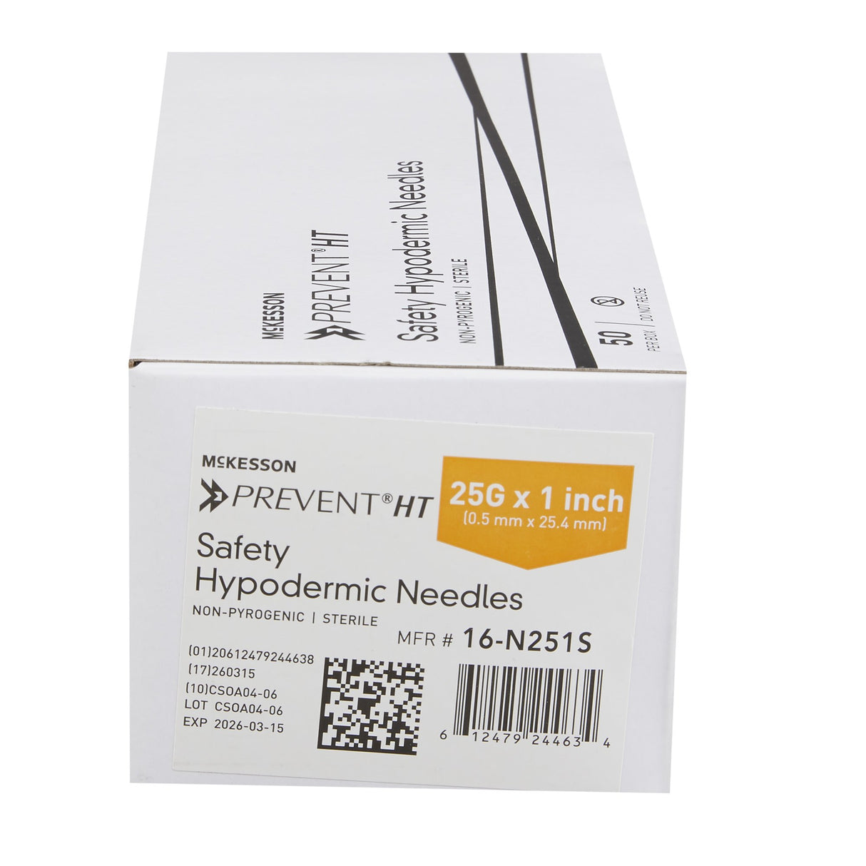 Safety Hypodermic Needle McKesson Prevent® HT 1 Inch Length 25 Gauge Thin Wall Hinged Safety Needle - BeHope